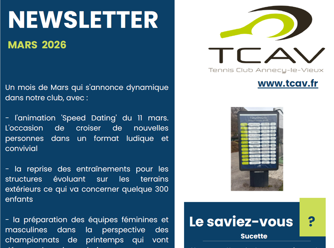 Newsletter Mars 2026