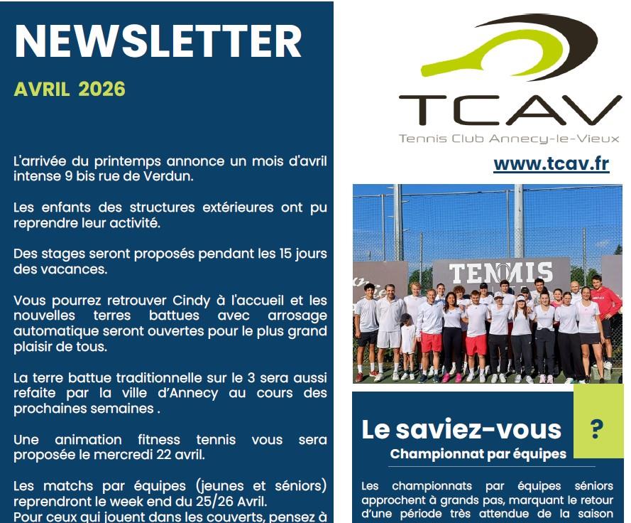 Newsletter Avril 2026