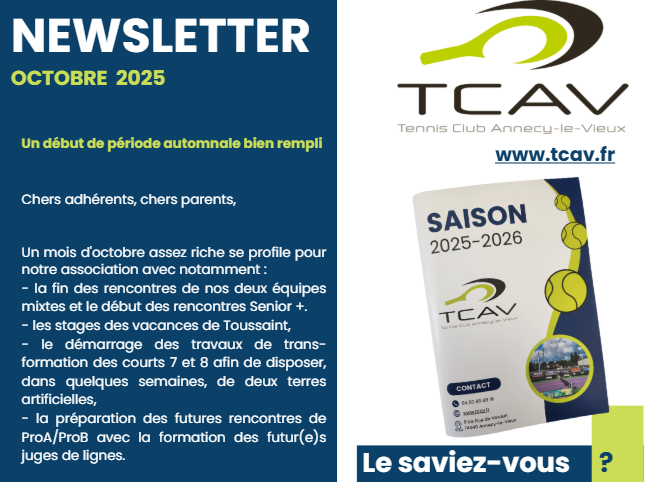Newsletter Octobre 2025